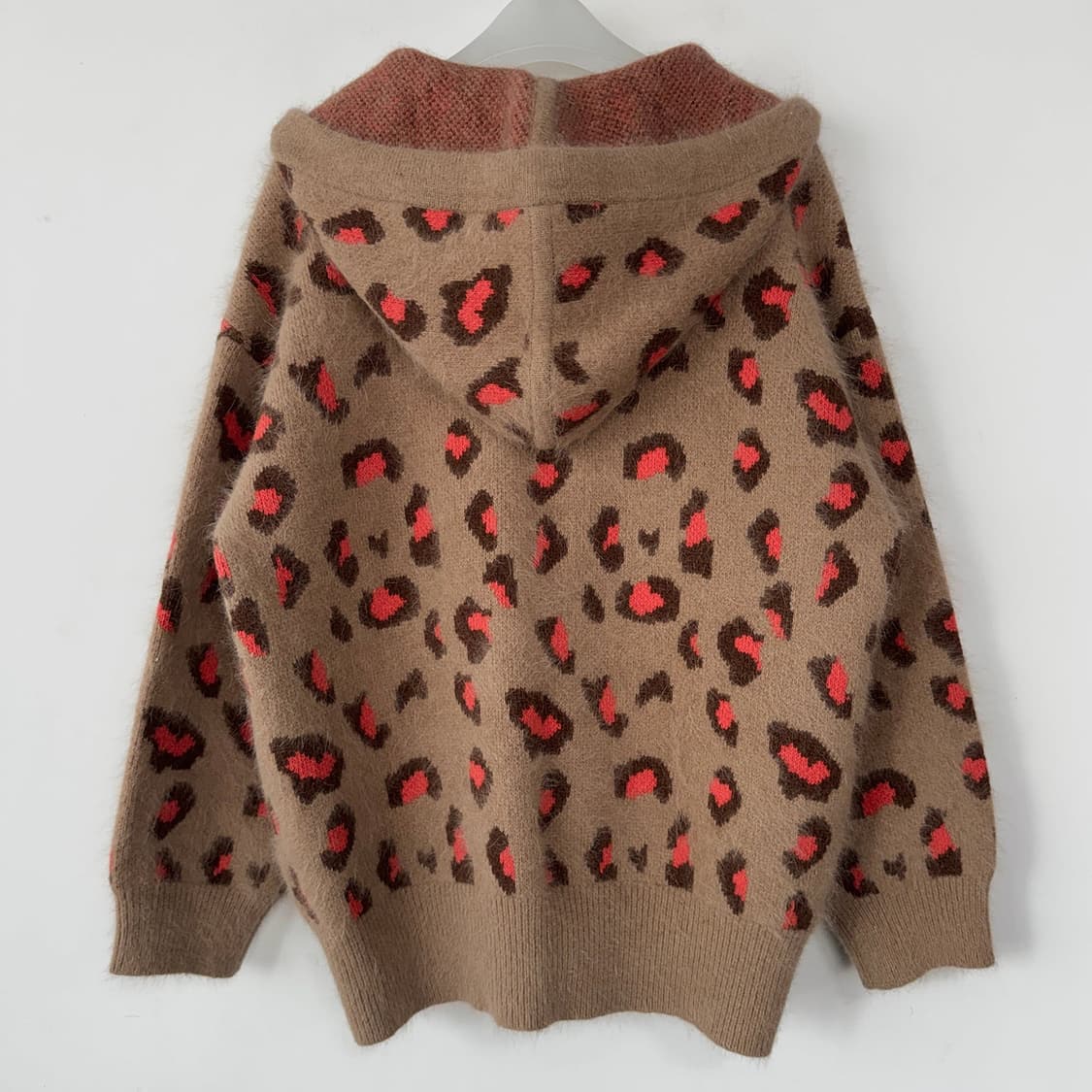 SJYP 레오파드 패턴 니트 후드 가디건 (BG) 상품이미지5