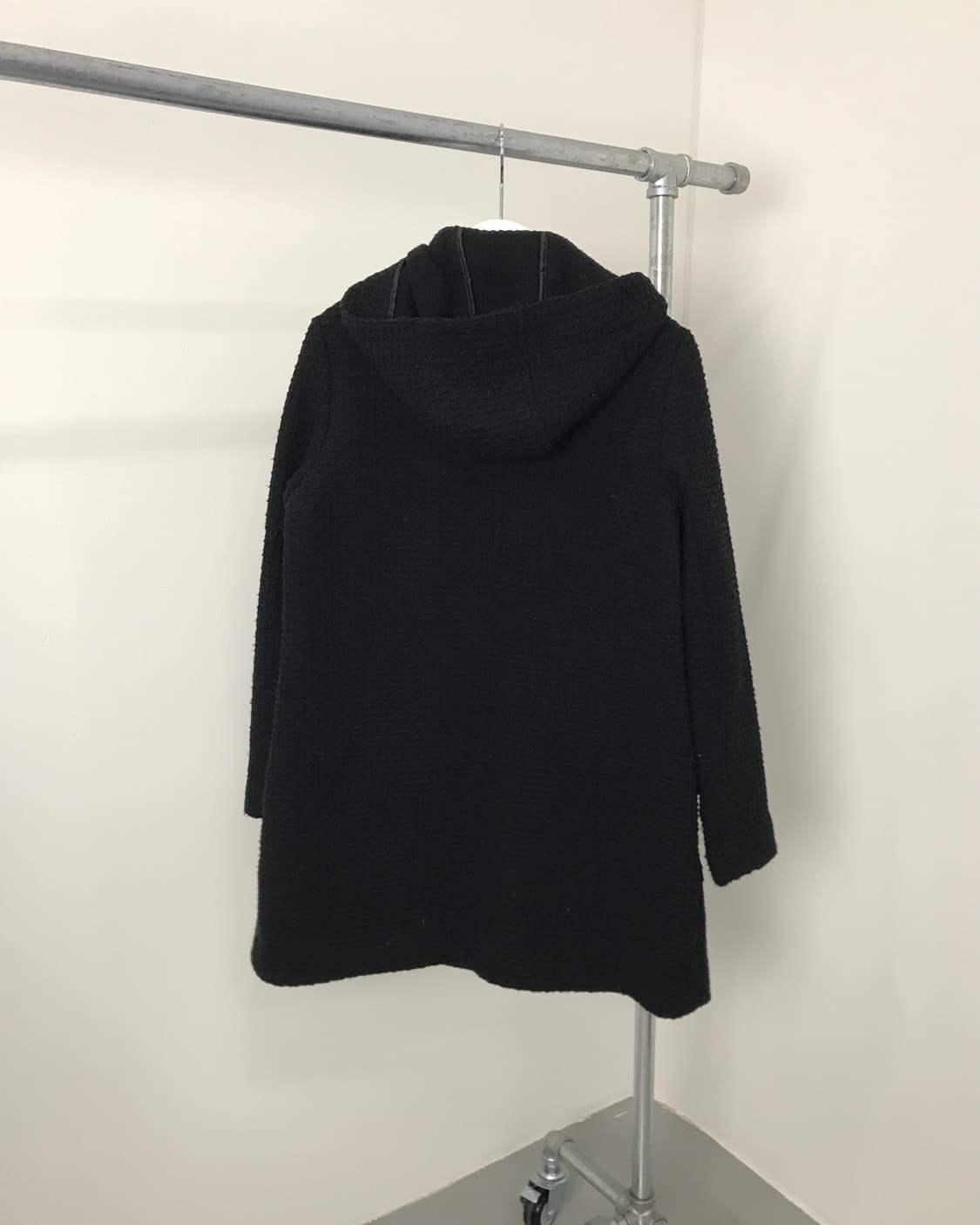 Jpn Textured Black Hooded Coat 상품이미지5