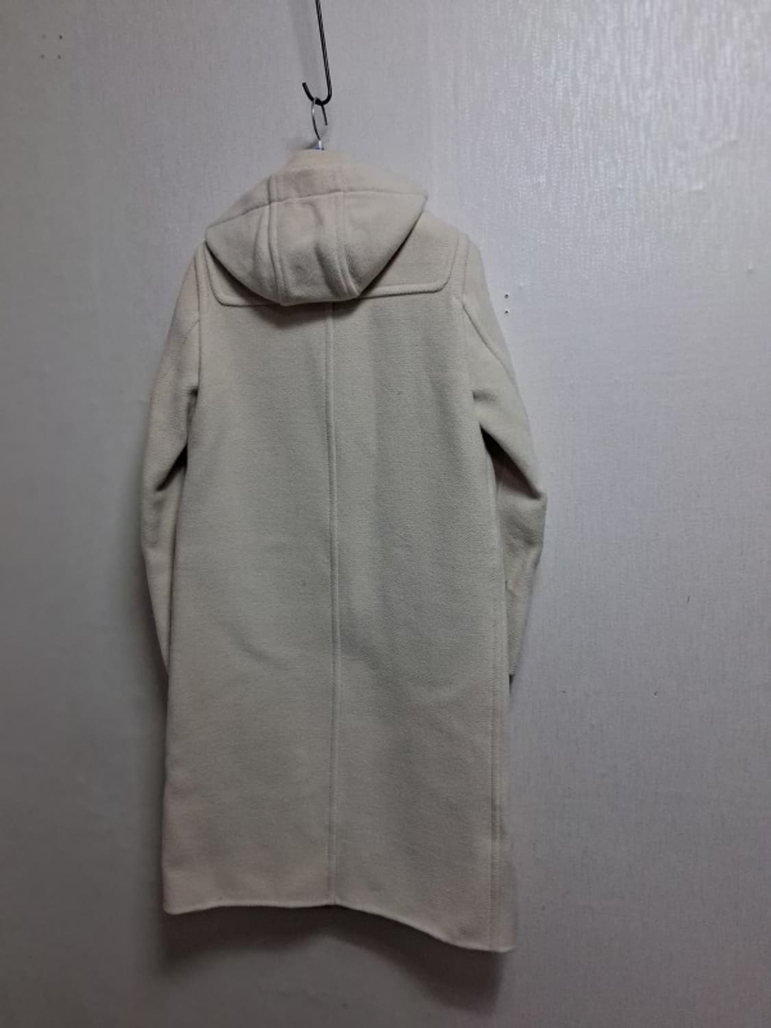 Diwali 아이보리 모직 더플롱코트 도끼단추 뿔단추 여성 44 XS
 상품이미지2