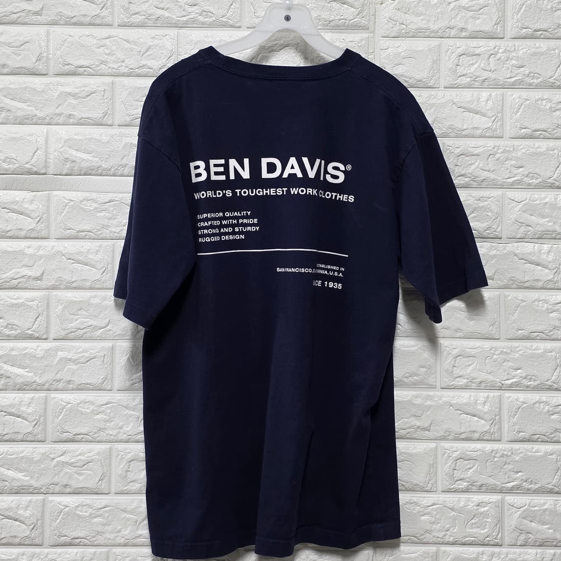 벤 데이비스 네이비 반팔 티셔츠 XL 상품이미지4