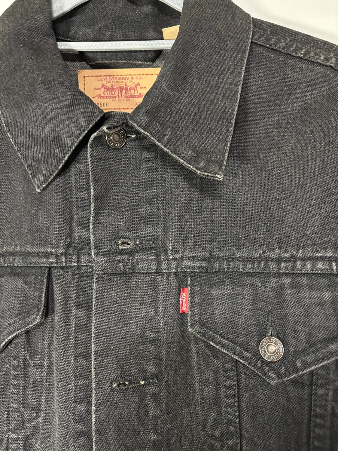 90s 리바이스 빈티지 흑청 데님 자켓 블랙 상품이미지4