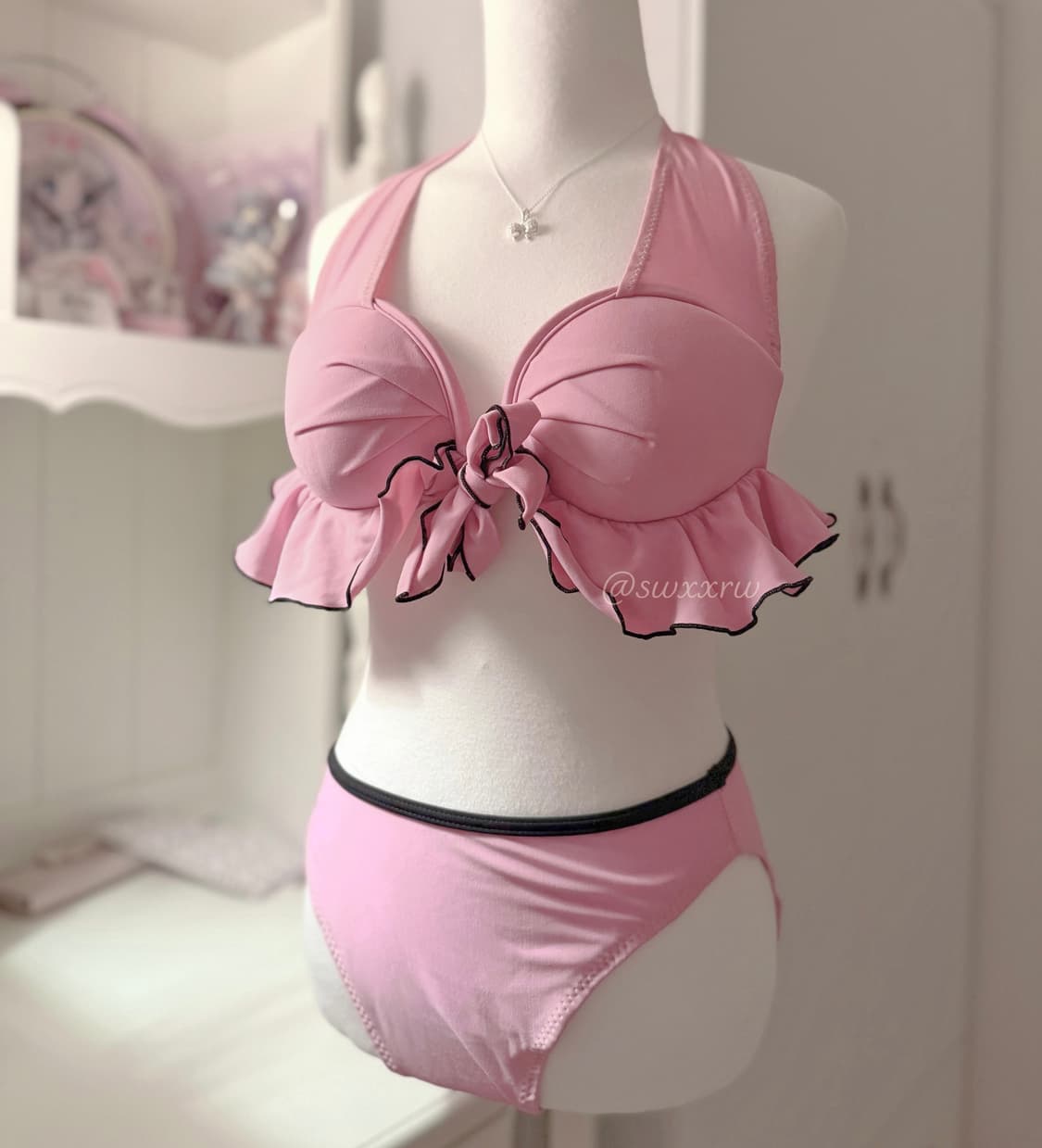 갸루 홀터넥 핑크 비키니 세트 히메카지 오네갸루 핀터깔 y2k 리즈리사 상품이미지3
