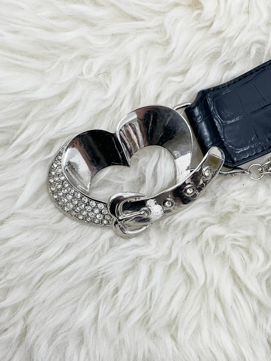 락시크 하트 큐빅 체인 레이어드 와이드 벨트 상품이미지7