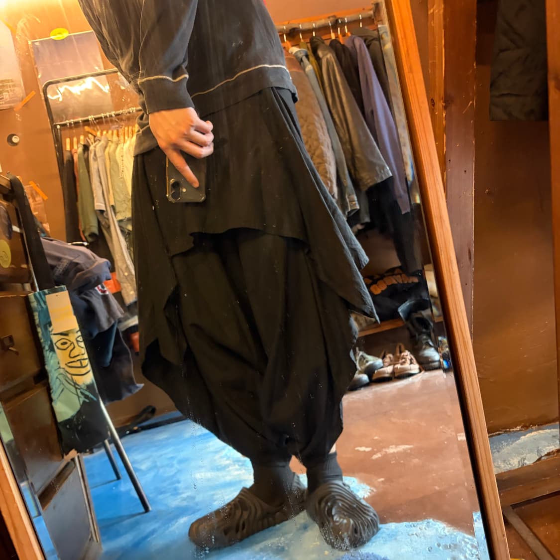 더블 레이어드 사루엘 린넨 팬츠 상품이미지5