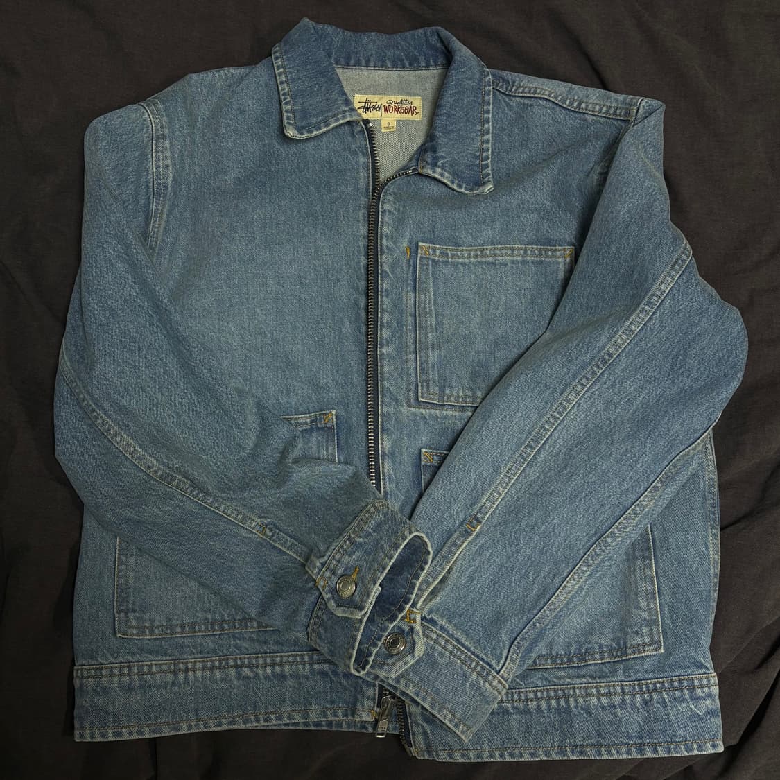 스투시 데님 집 워크 자캣 데님블루 S 상품이미지1