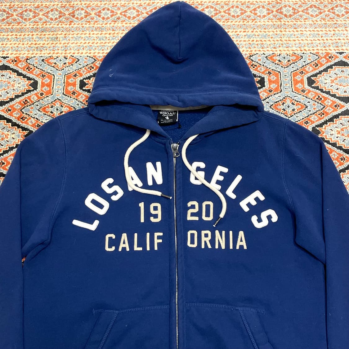 후아유 로스앤젤레스 스펠로고 딥블루 기모 후드집업 남성L 상품이미지2