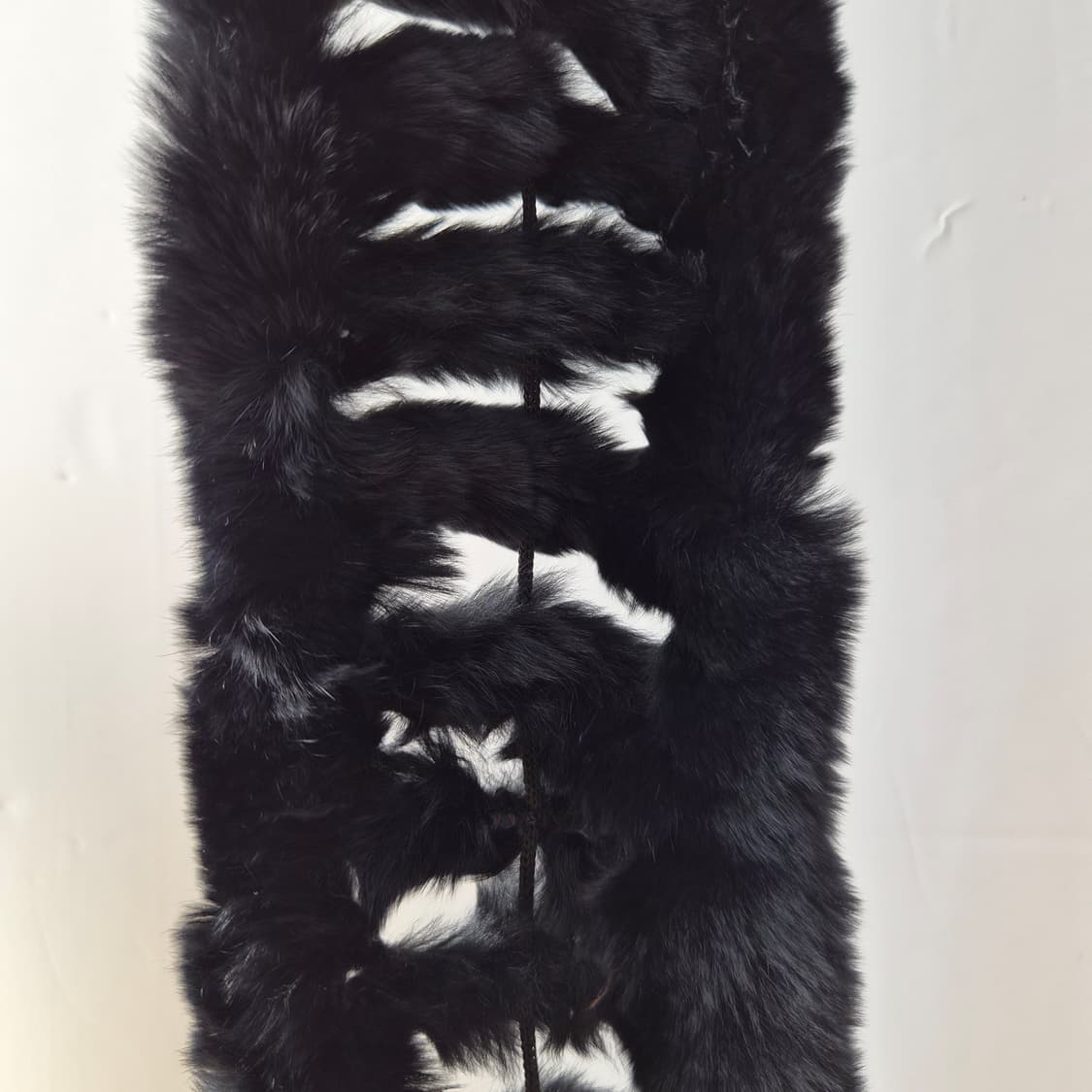 프리미엄 렉스 토끼털 블랙 니팅 퍼 머플러 상품이미지4