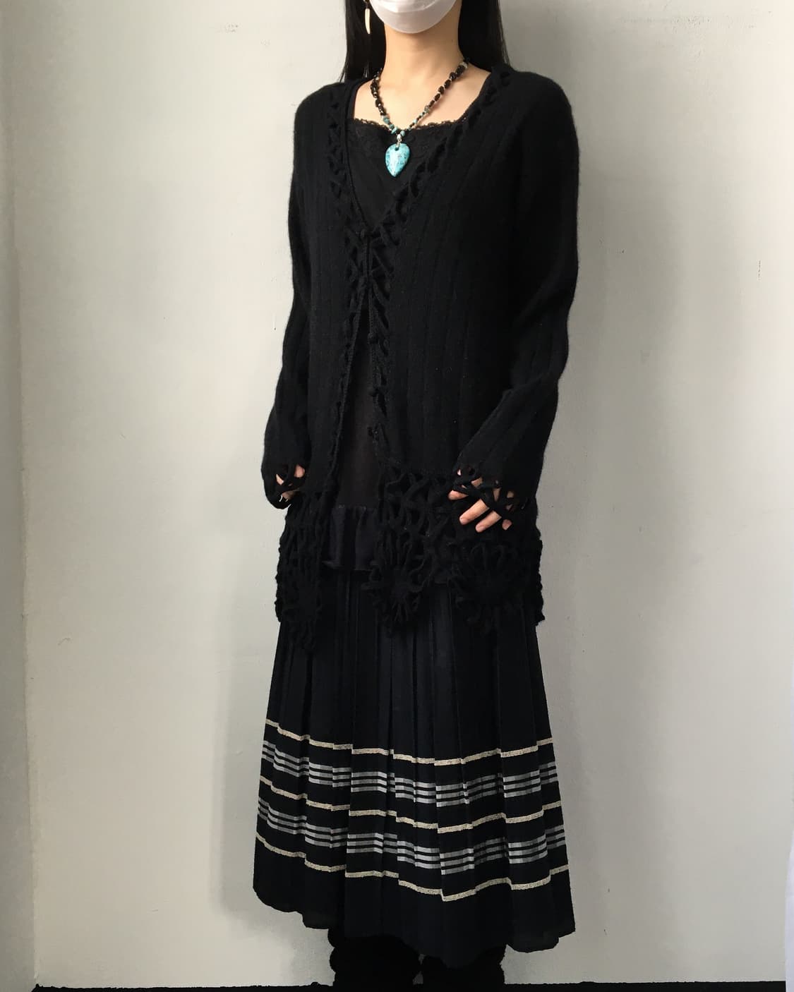 Punching point woolen knit cardigan 상품이미지6