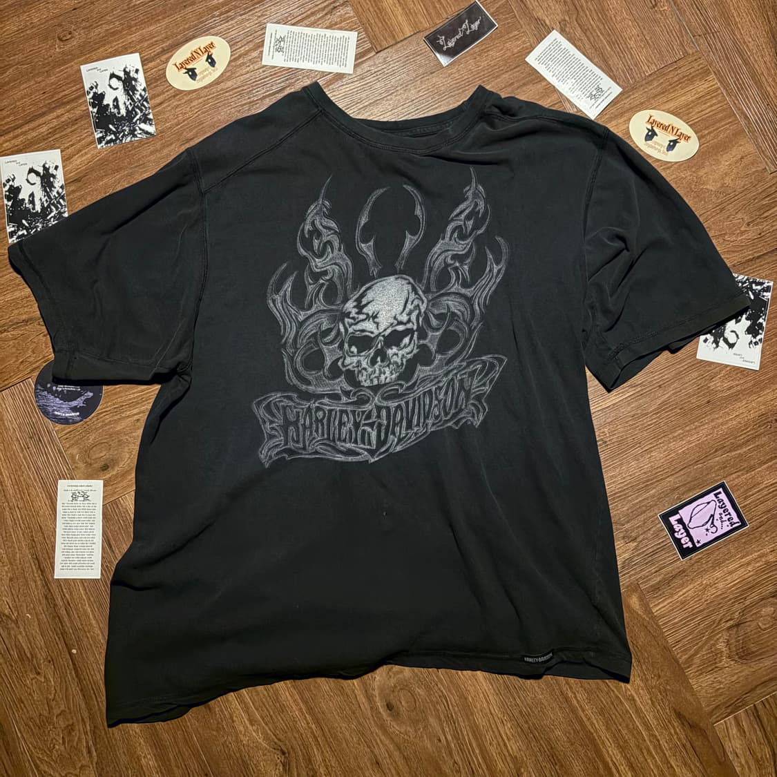 HARLEY DAVIDSON 스컬 프린팅 티셔츠 상품이미지1