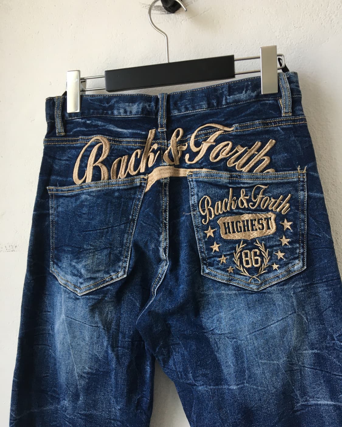 Back lettering patch point washing denim 상품이미지4