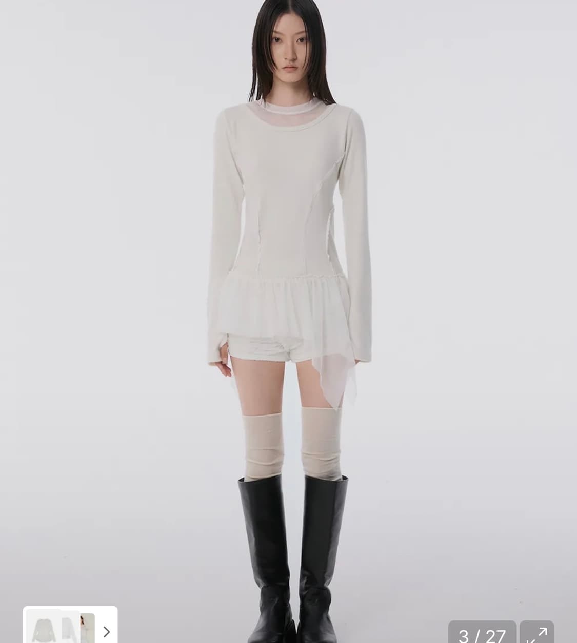 플레어업 레이어드 레이스프릴 롱슬리브 상품이미지3