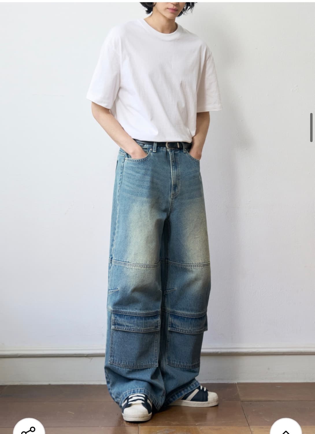 (L)아워데이즈 빈티지 프론트 포켓 카고 데님 팬츠 BLUE 판매 상품이미지7