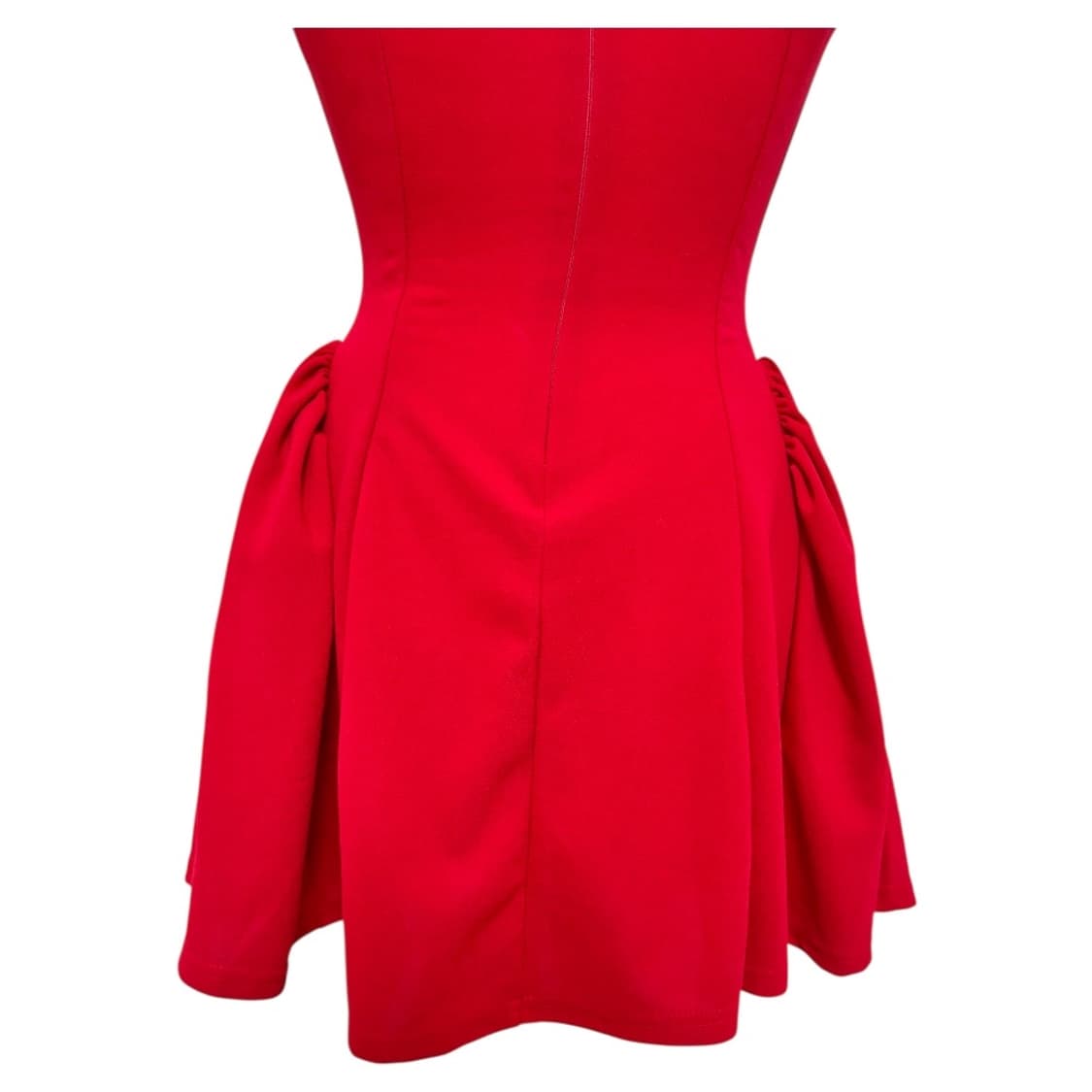 [새상품/착샷] 레드 스퀘어넥 플레어 미니 원피스 상품이미지4