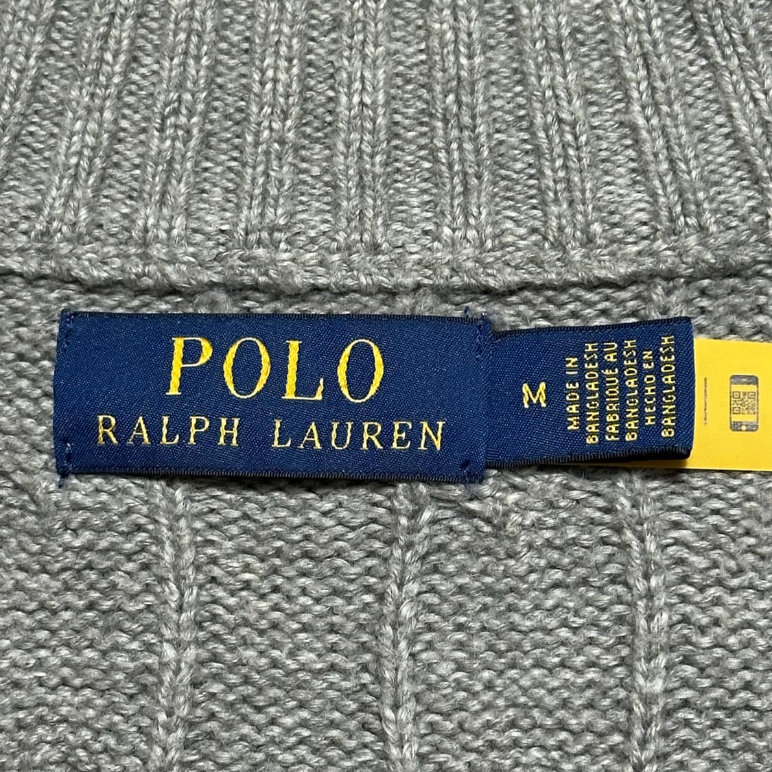 M 폴로랄프로렌 그레이 케이블 히프 니트집업 상품이미지4