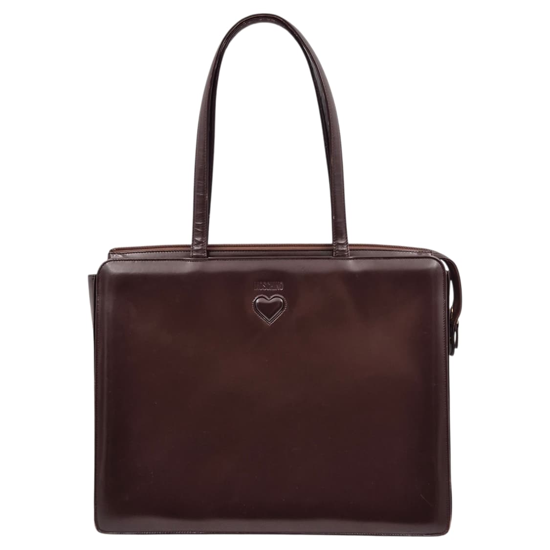 90s 모스키노 하트 엠보 레더 숄더&토트백 상품이미지1