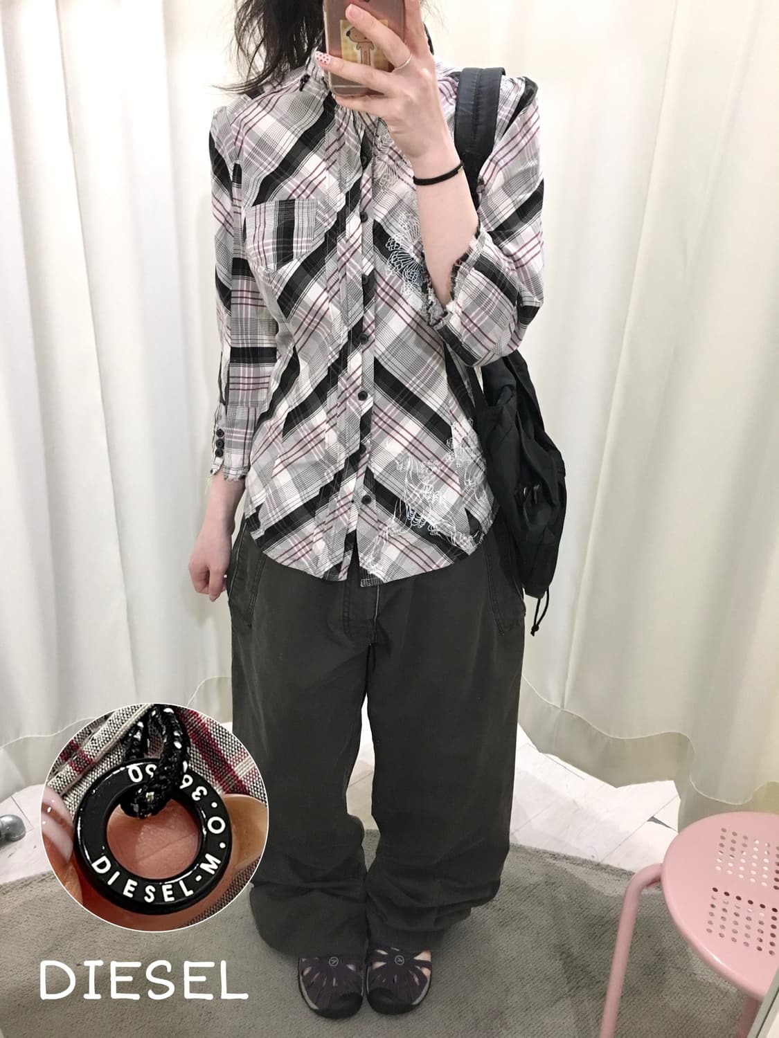 DIESEL check slim shirt 상품이미지1