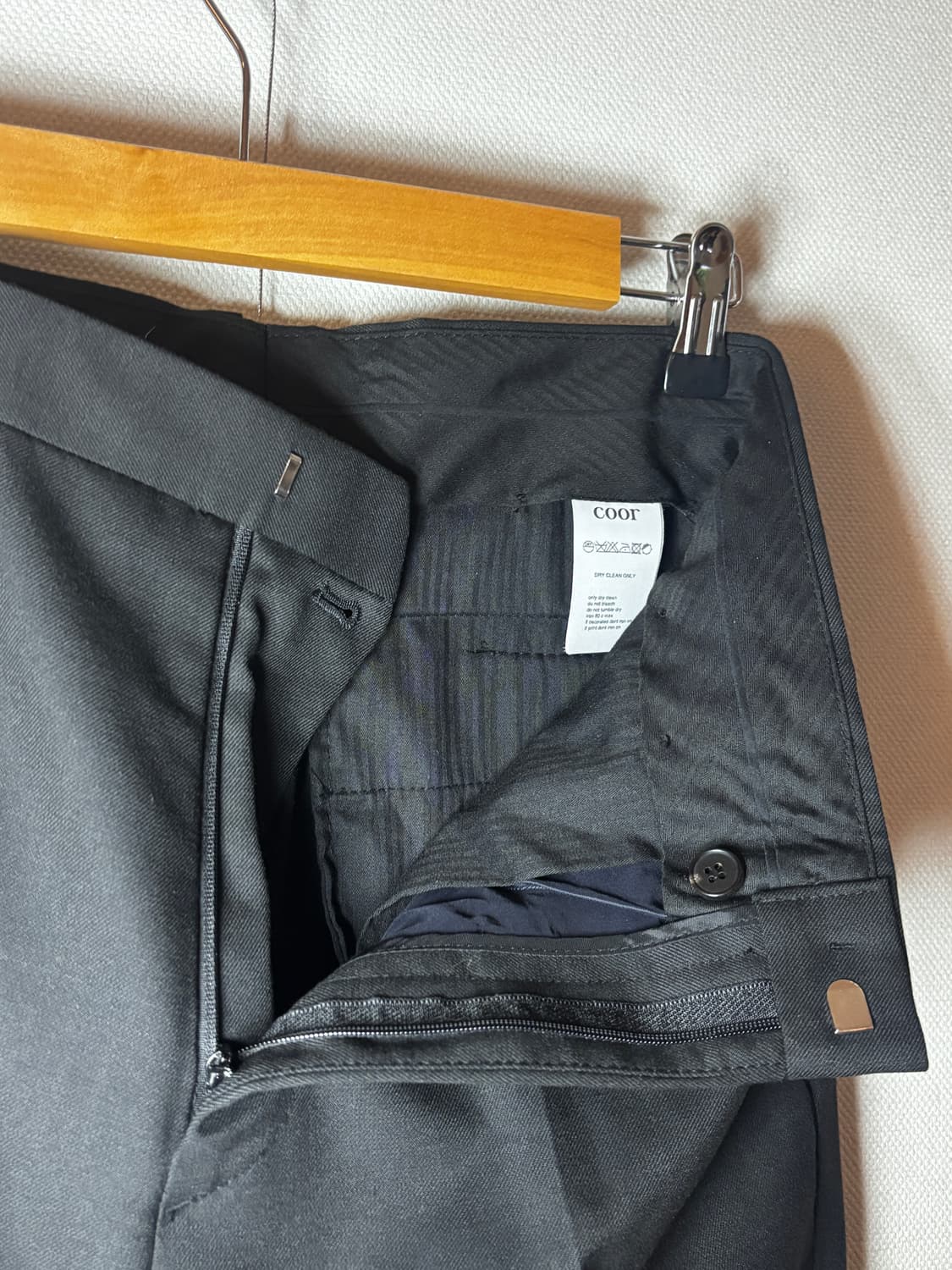 택포/S급) 쿠어 울 블렌드 크롭 슬랙스 팬츠 블랙 상품이미지6