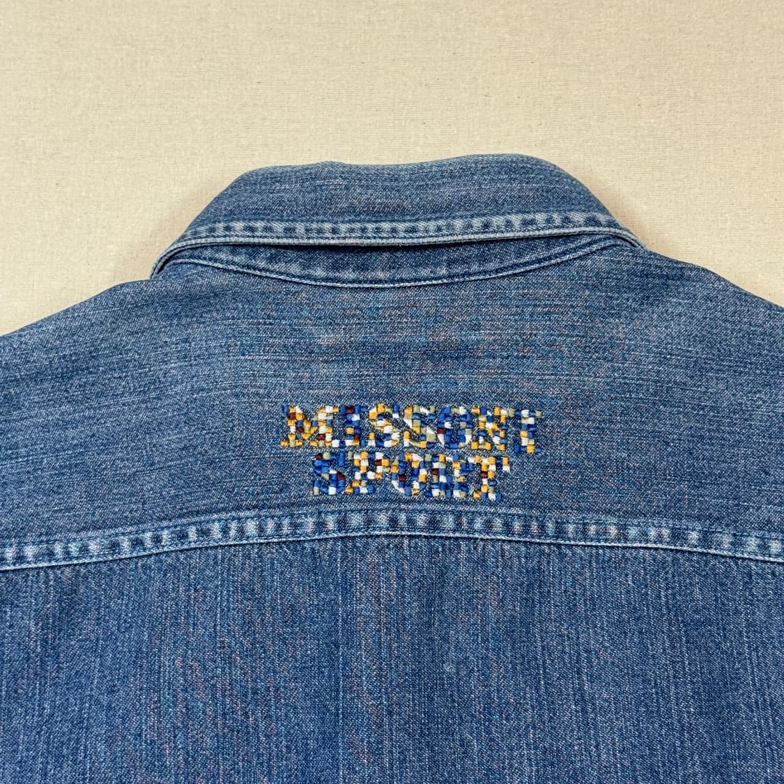 M) MISSONI 미쏘니 스포츠 자수로고 청 데님 셔츠 상품이미지7