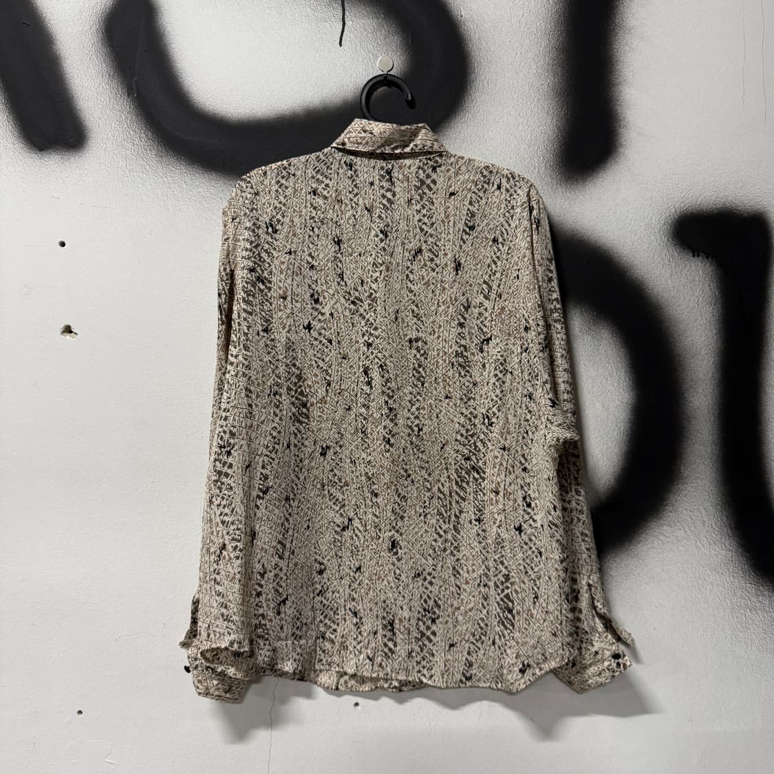 VTG 빈티지 파이톤 파이톤 뱀피 패턴 투포켓 긴팔 셔츠 상품이미지2