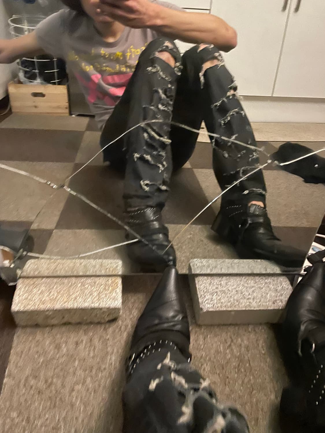 Destroyed black denim 상품이미지5