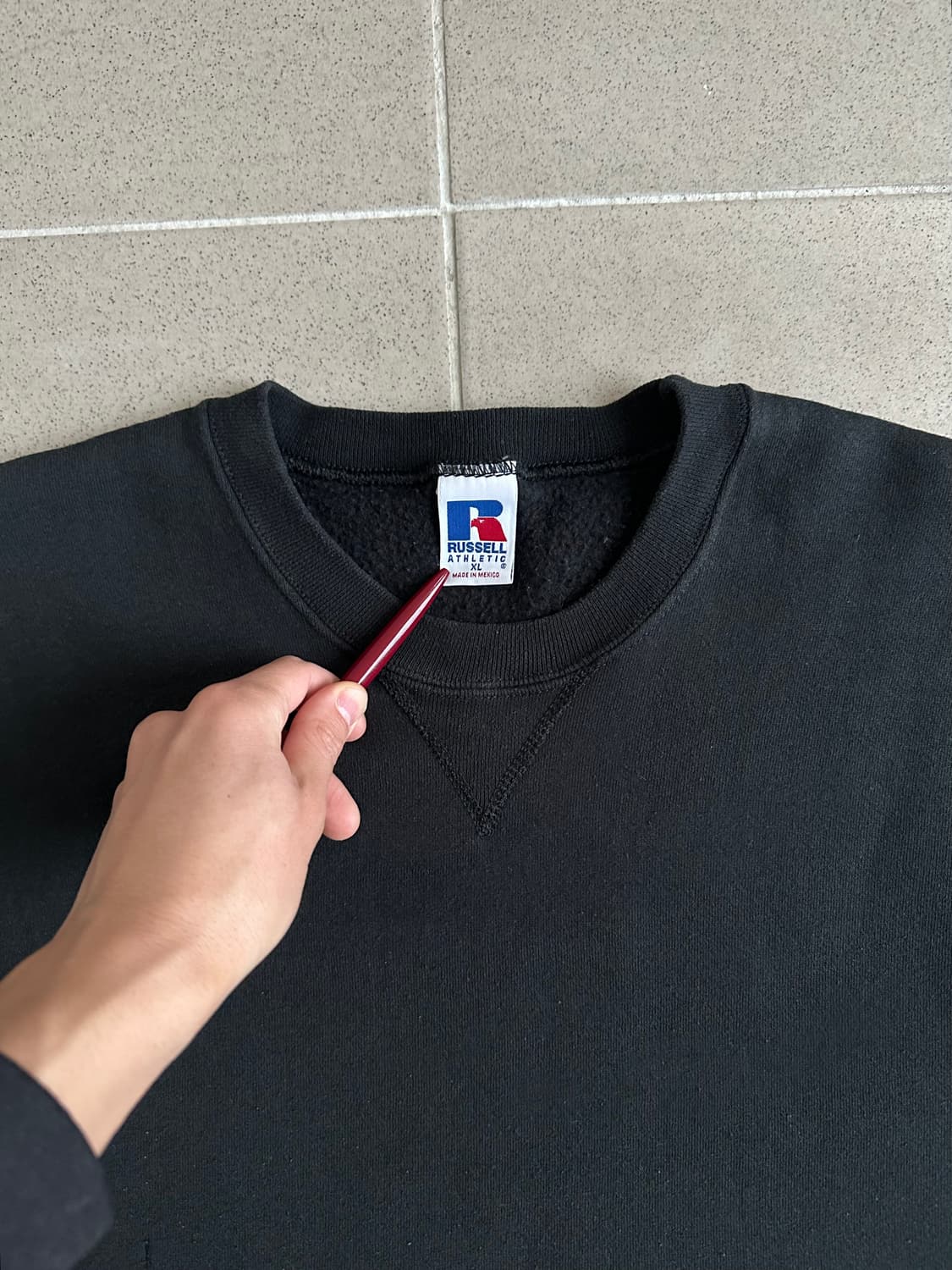 90s 빈티지 러셀 스웻셔츠 블랙 XL 상품이미지4