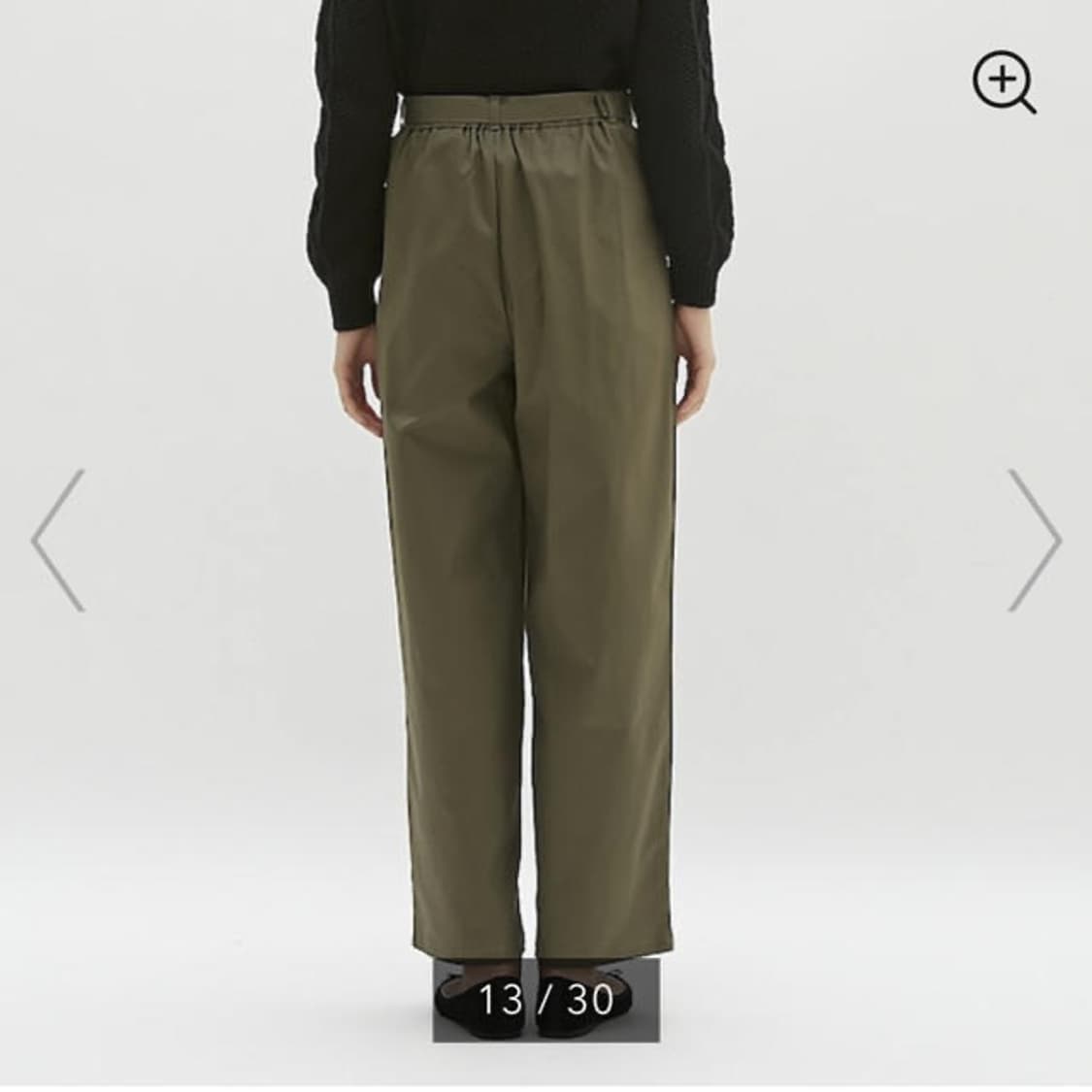 GU 이지 하이웨이스트 볼륨 팬츠 카키 S사이즈 상품이미지3
