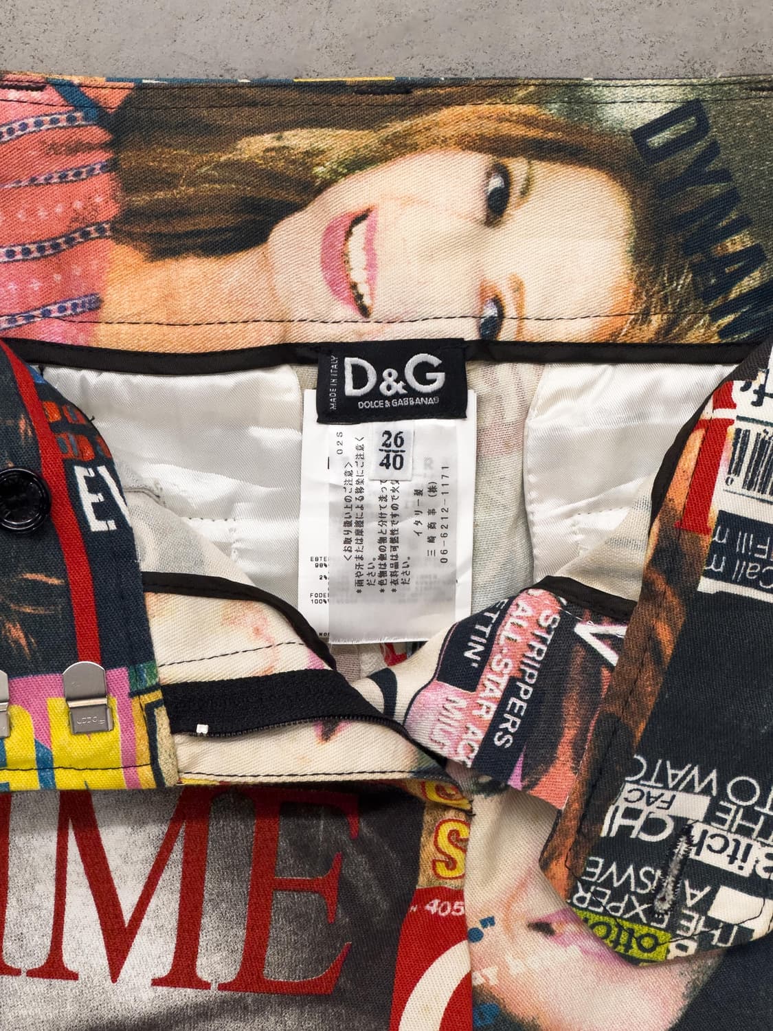 2001 SS 돌체앤가바나 메거진 뉴스프린트 플레어 팬츠 상품이미지3