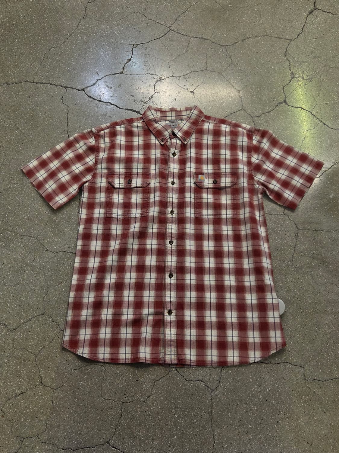 Carhartt 칼하트 레드체크 반팔셔츠 상품이미지4