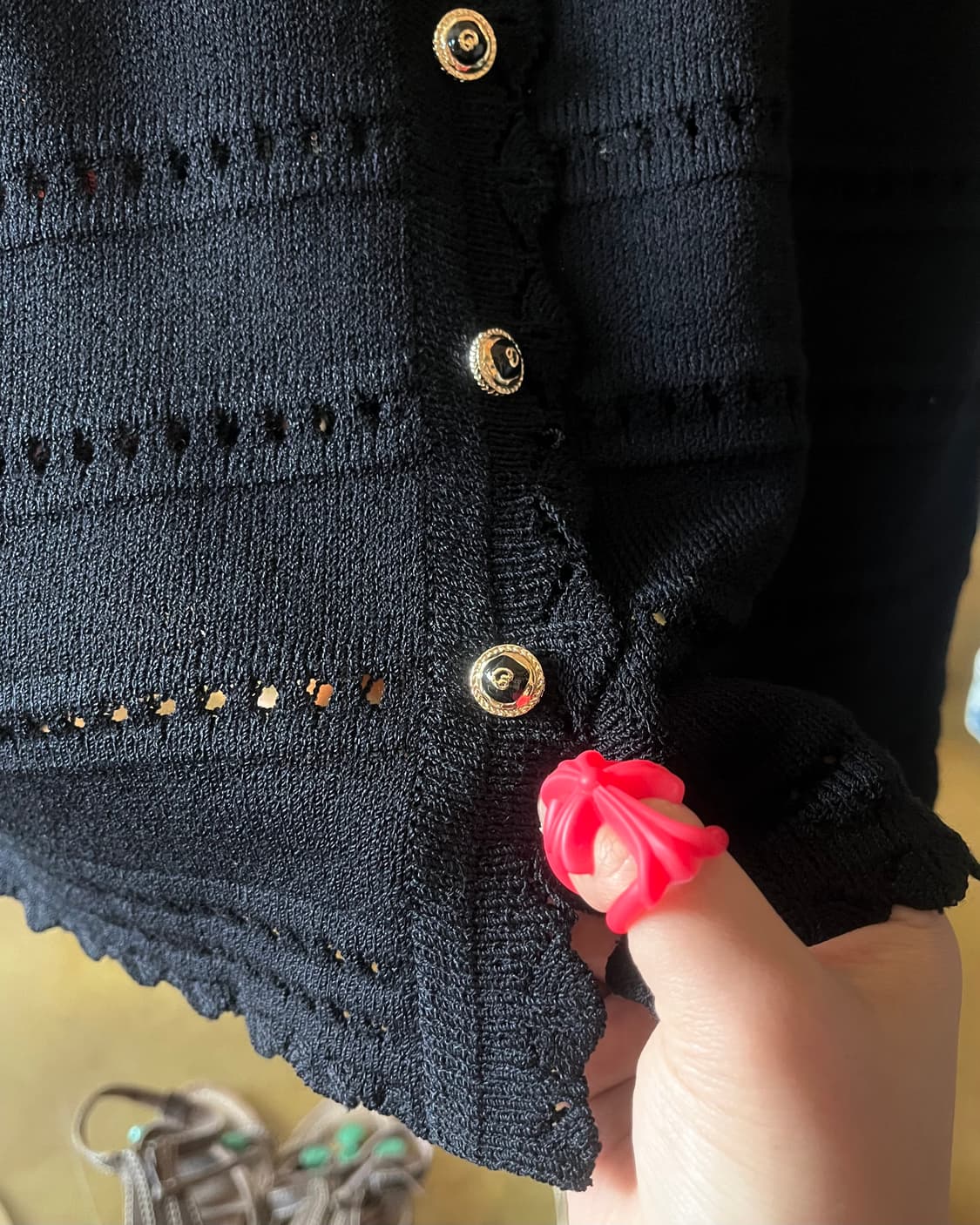 ST. JOHN Summer Lace Black Cardigan  상품이미지6