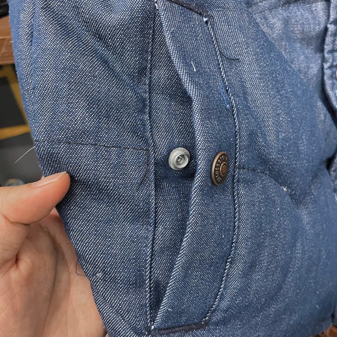 70s 리바이스 화이트 탭 스웨이드 Made in USA 다운버튼 베스트 상품이미지5