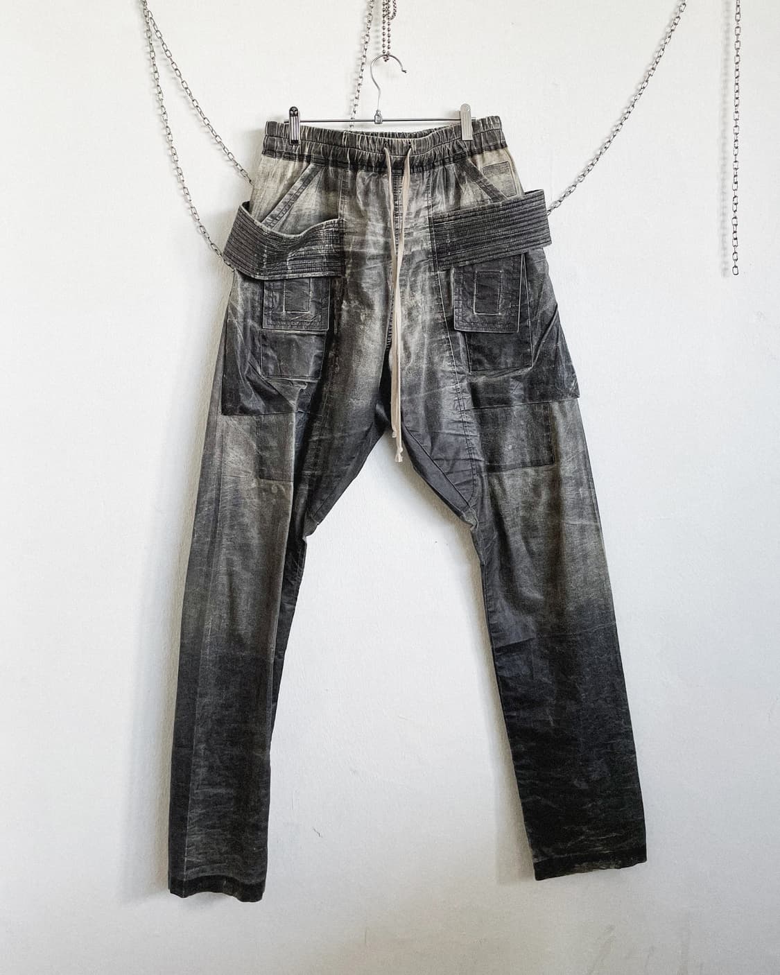 릭오웬스 왁스코팅 크리치 카고팬츠 상품이미지4