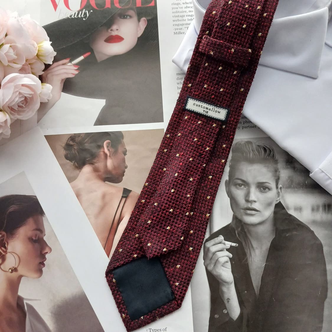 커스텀멜로우 실크 버건디 슬림 넥타이 7.2cm A+등급 A18615 상품이미지3