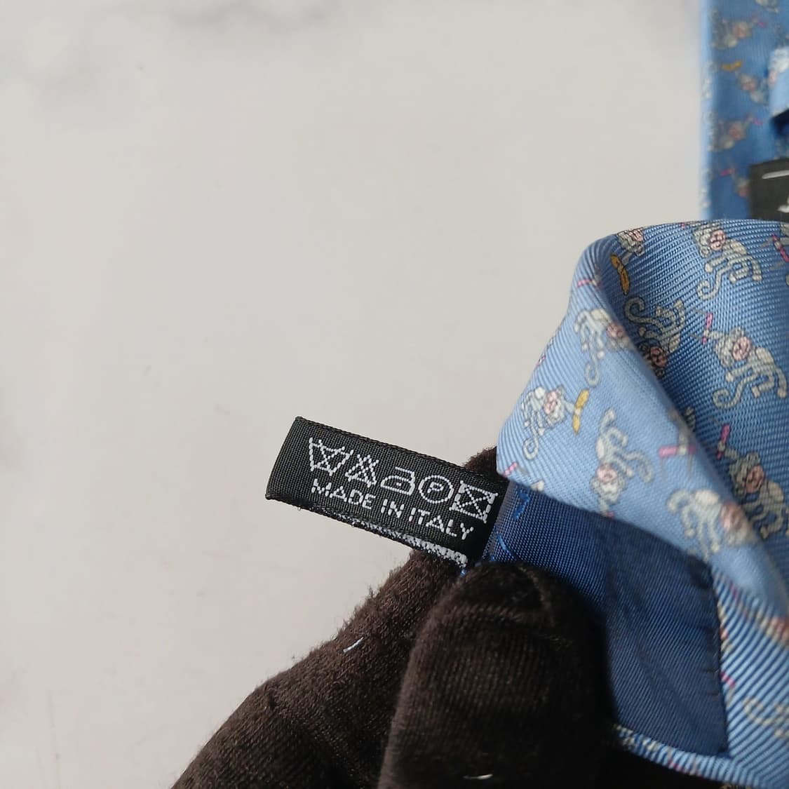 살바토레 페라가모 원숭이 패턴 넥타이 7.9cm A+~A등급 A19633 상품이미지9