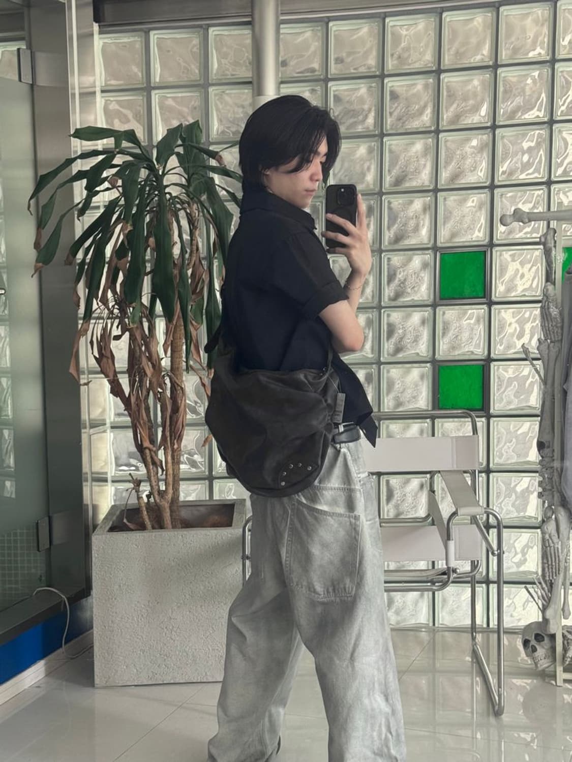 SHOULDER BAG 가죽 스터드 라운드 숄더백 상품이미지2