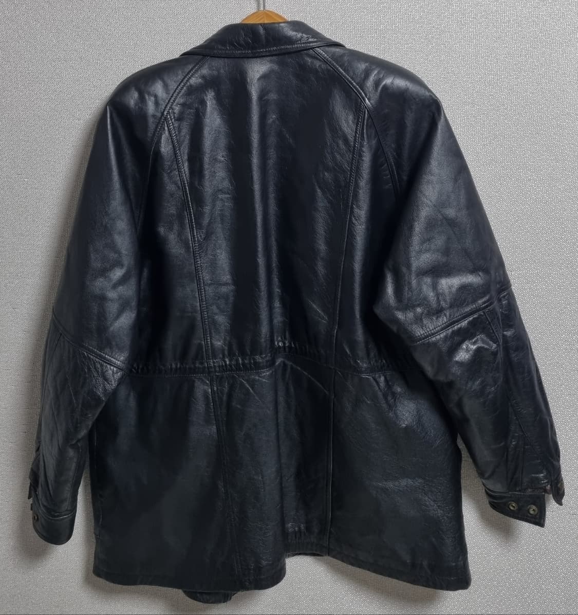 XL (105) FACO 블랙 소가죽 드럼라이드 가죽자켓 상품이미지3