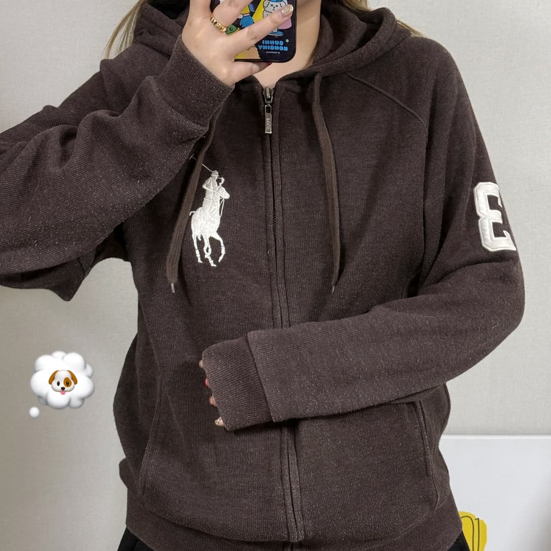 폴로 랄프로렌 빅포니 브라운 후드집업 상품이미지2