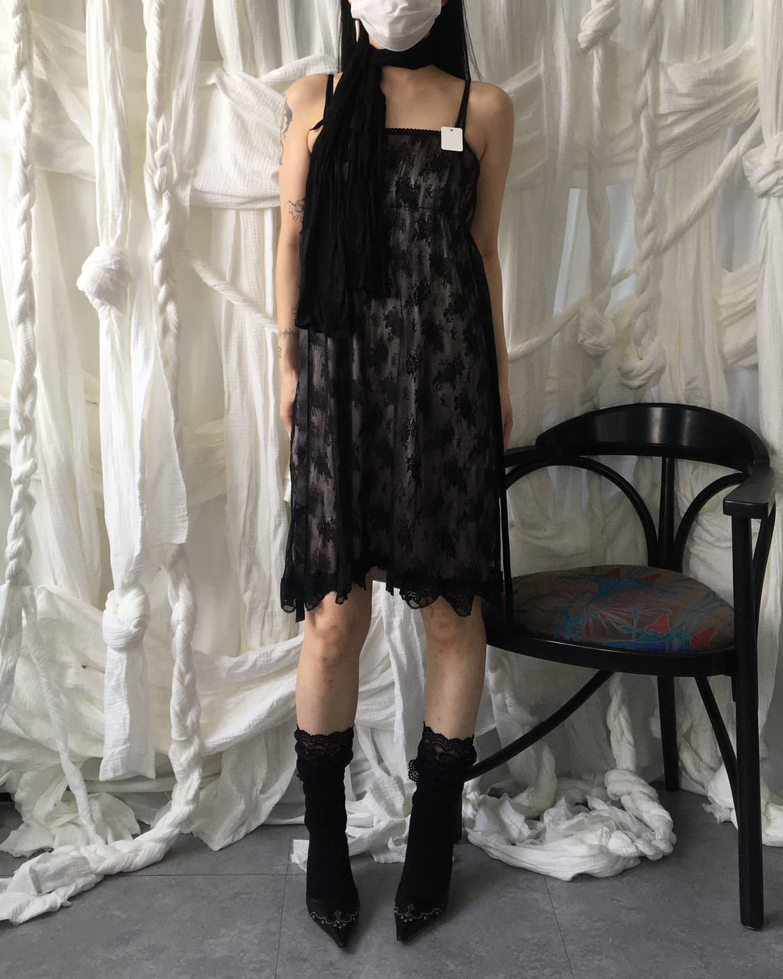 Flower pattern lace sleeveless onepiece 상품이미지7