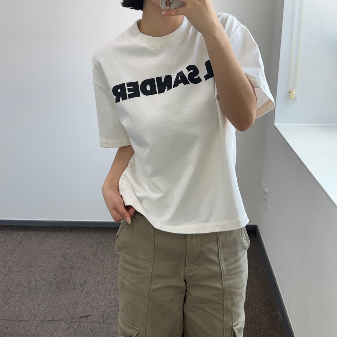 Jil Sander 질샌더 스펠아웃 로고 화이트 반팔 상품이미지2