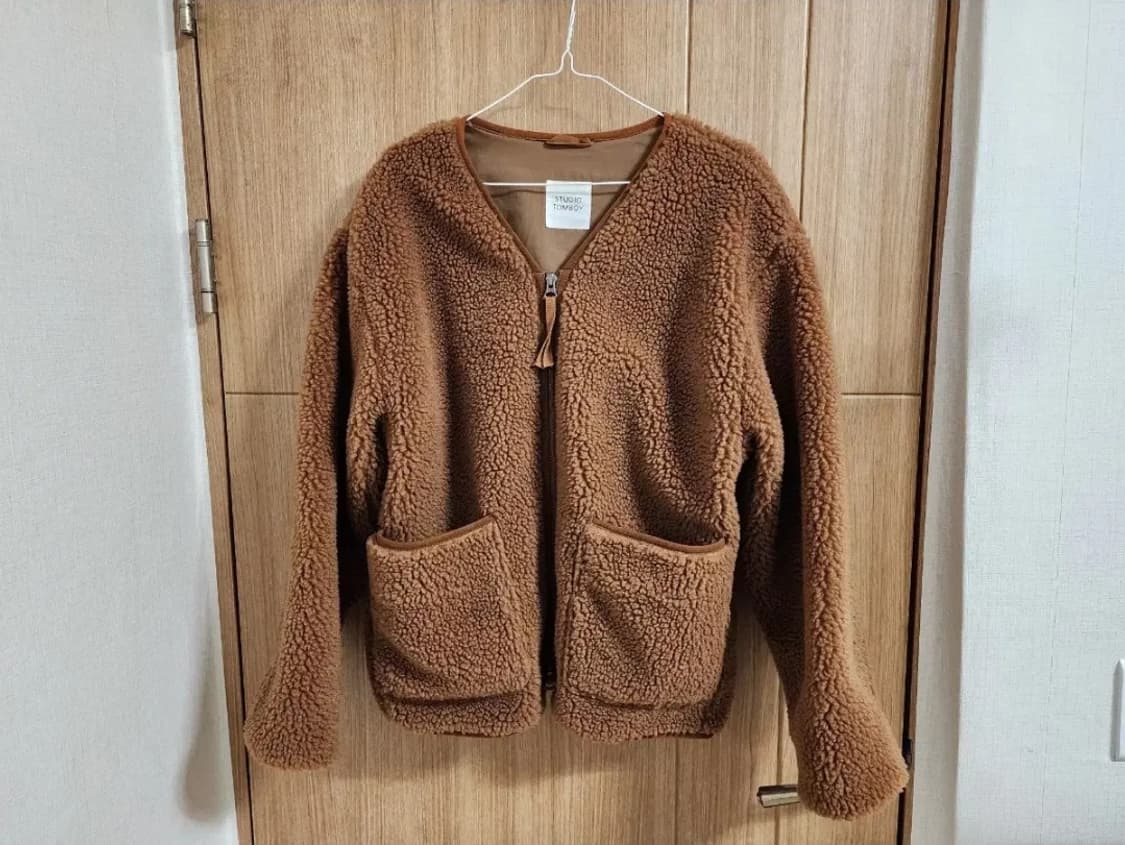 (F)여성 톰보이 뽀글이 집업 가디건 상품이미지1