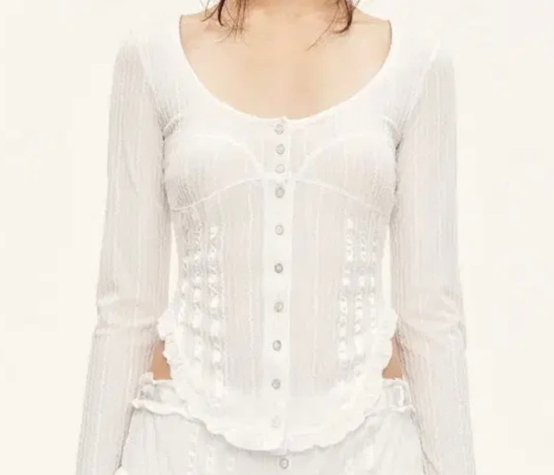 쓰리타임즈 트와일라잇 탑 화이트 상품이미지1