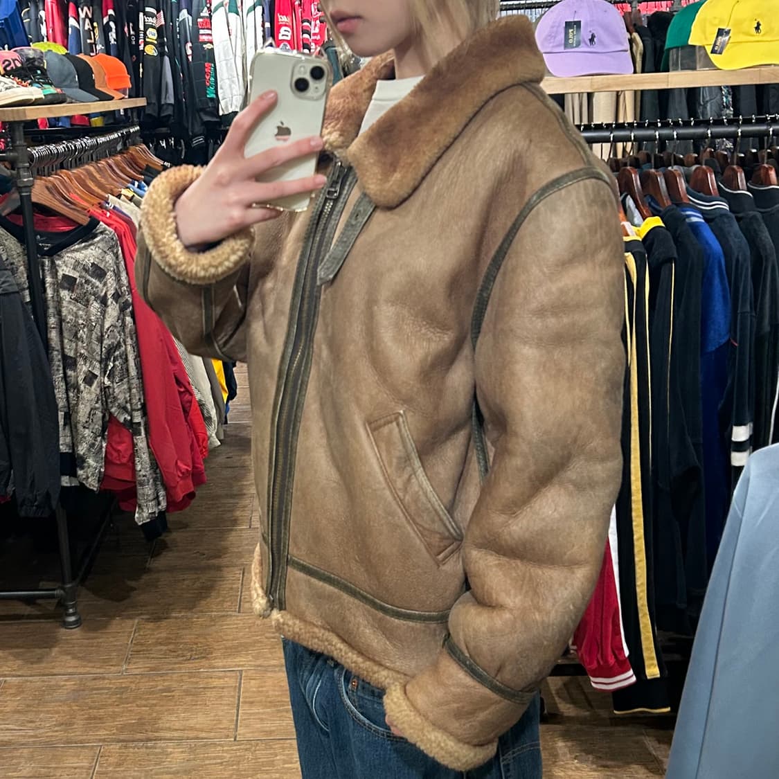 [HI] VTG 레더 자켓 캬라멜 상품이미지4