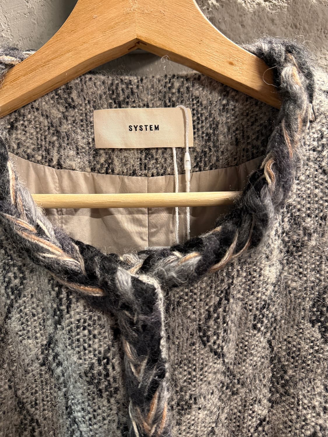 시스템 트위드 노카라 자켓 55-66 상품이미지4