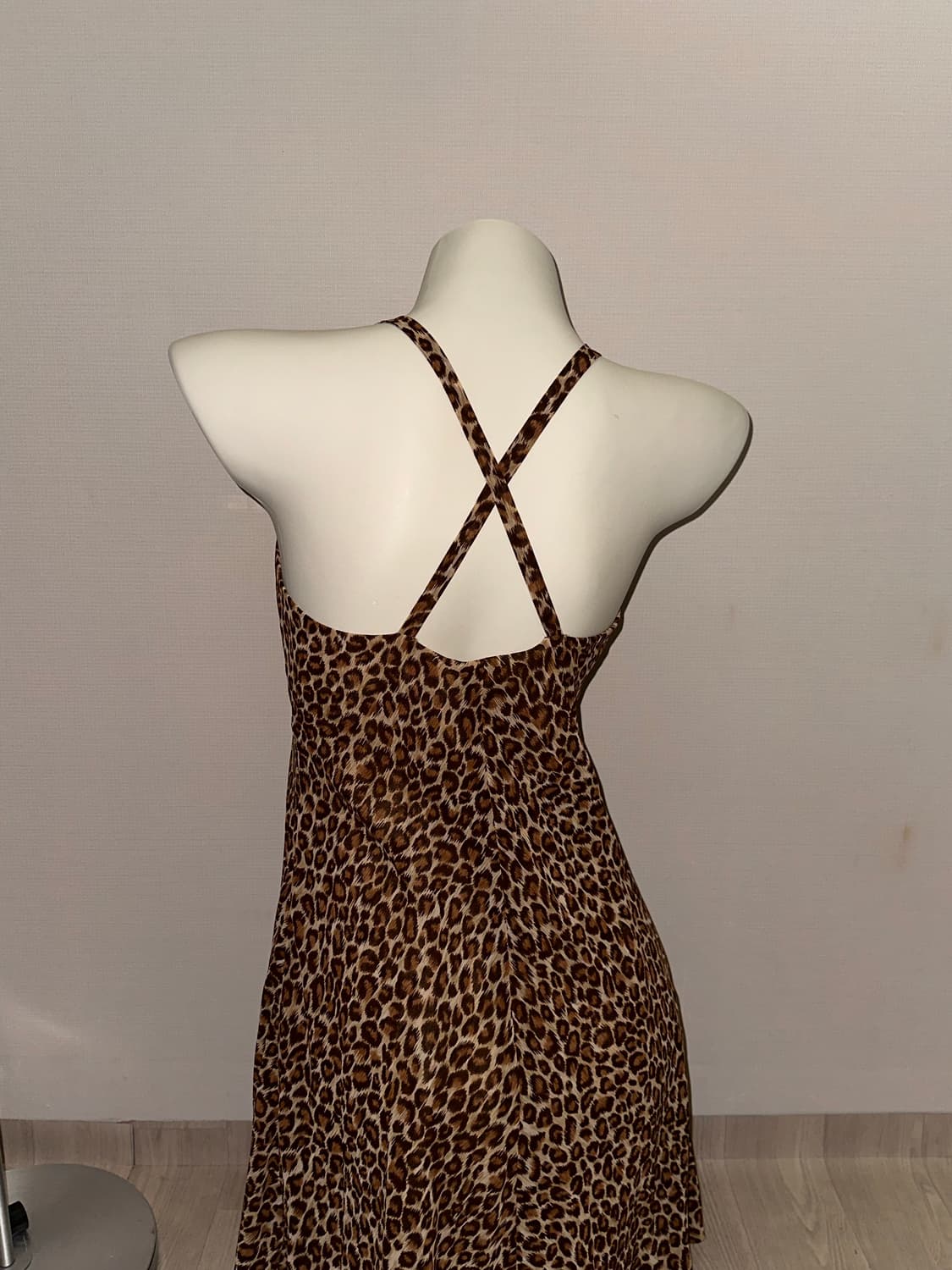 갸루 호피 빈피지 원피스 슬립 상품이미지3