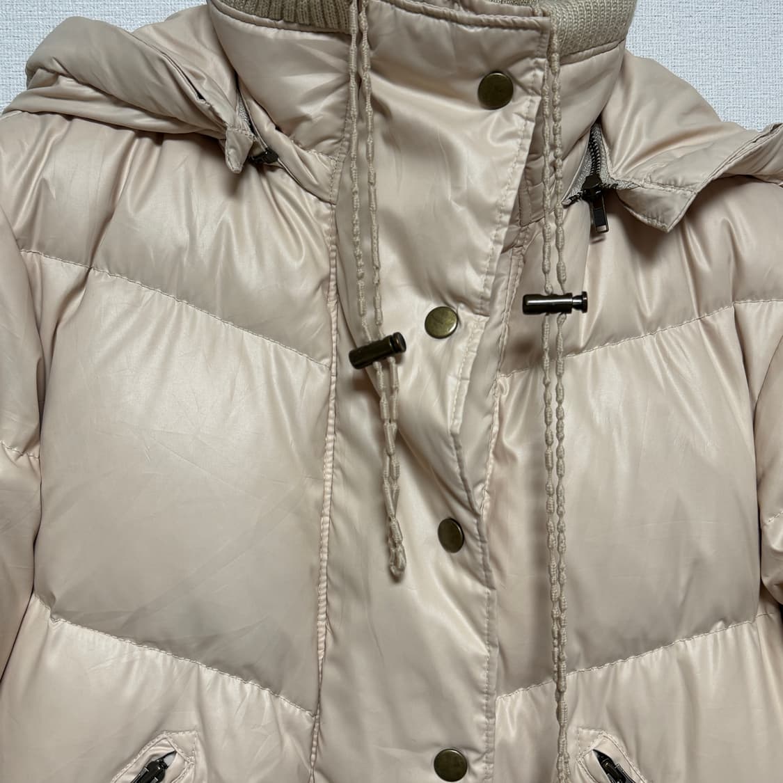 빈티지 핑크베이지 패딩 점퍼 상품이미지2