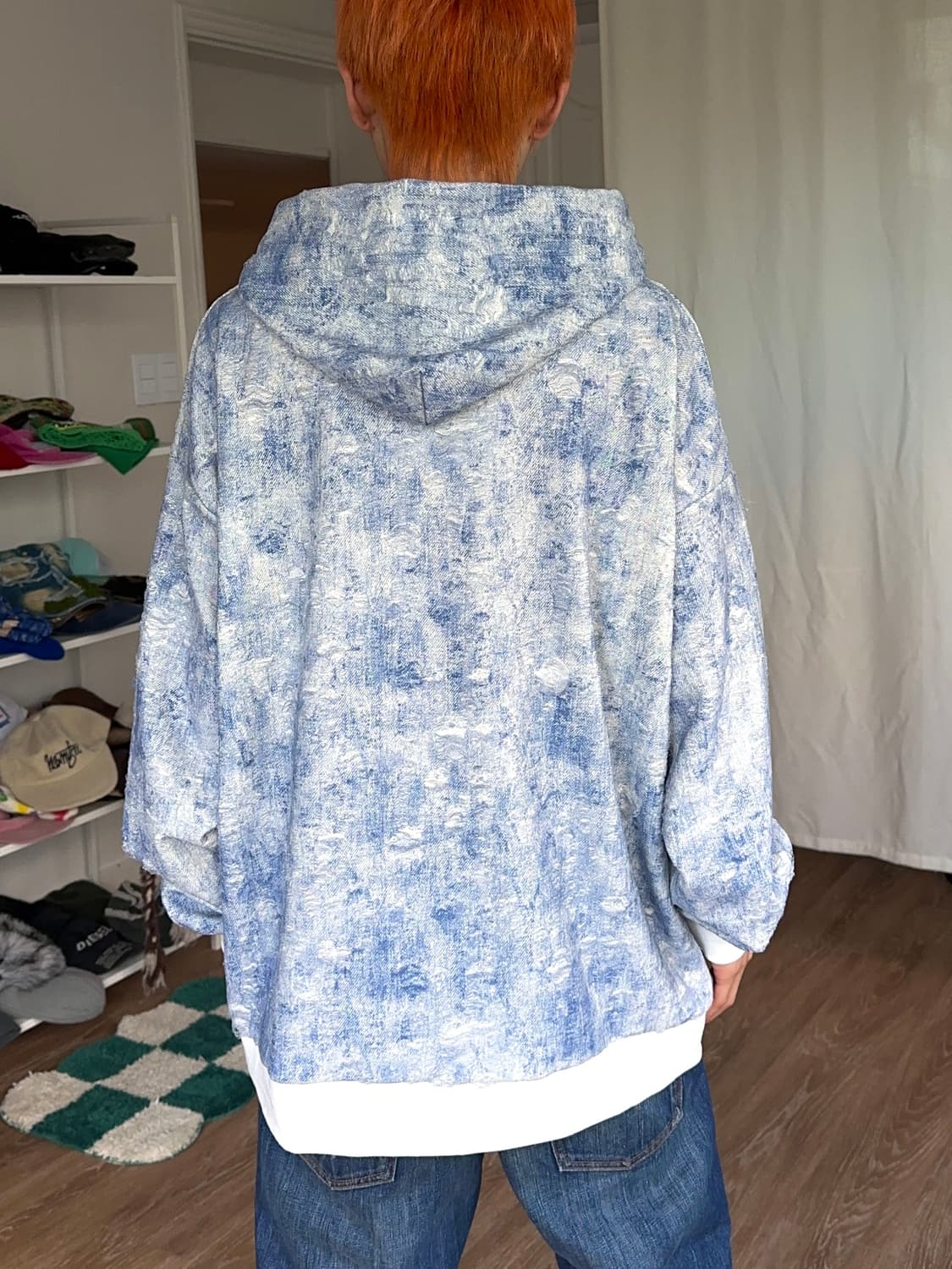 Vancarhell 스파클링 디스트레스 후드 집업 상품이미지6