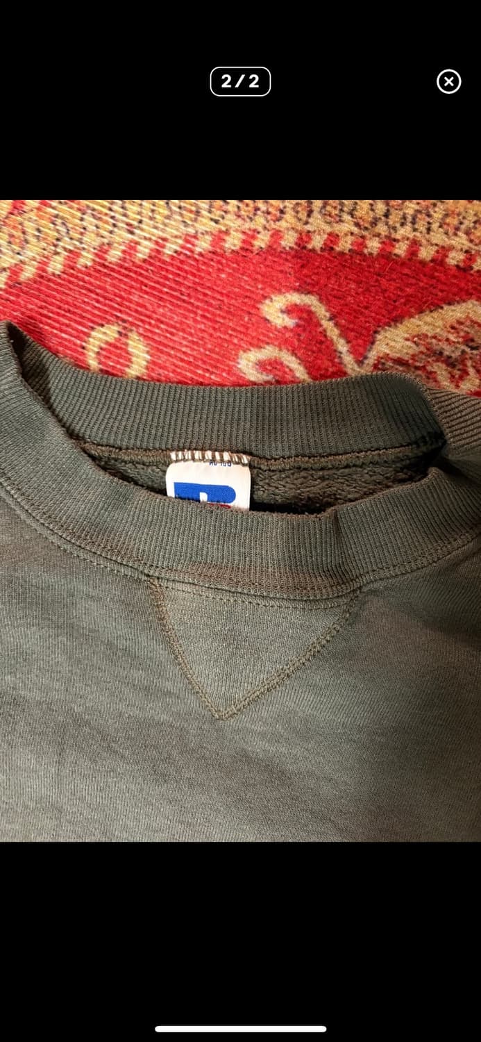 90s 러셀 빈티지 미제 스웻셔츠 페이딩 그린 상품이미지2