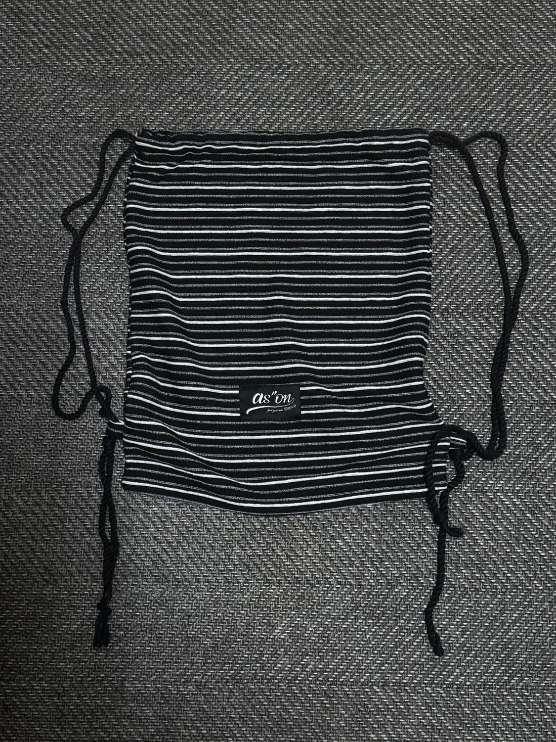 애즈온 짐색 가방/ REGO STRIPE GYM SACK BLACK 상품이미지2