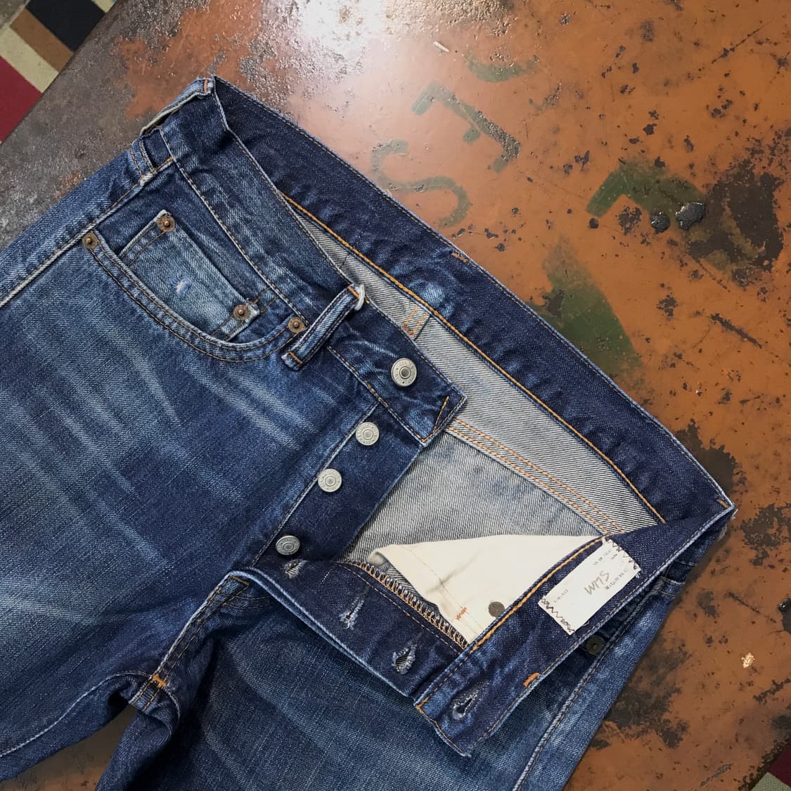 폴로 데님 앤 서플라이 진청 워시드 슬림핏 데님 팬츠 허리 31 사이즈 상품이미지5