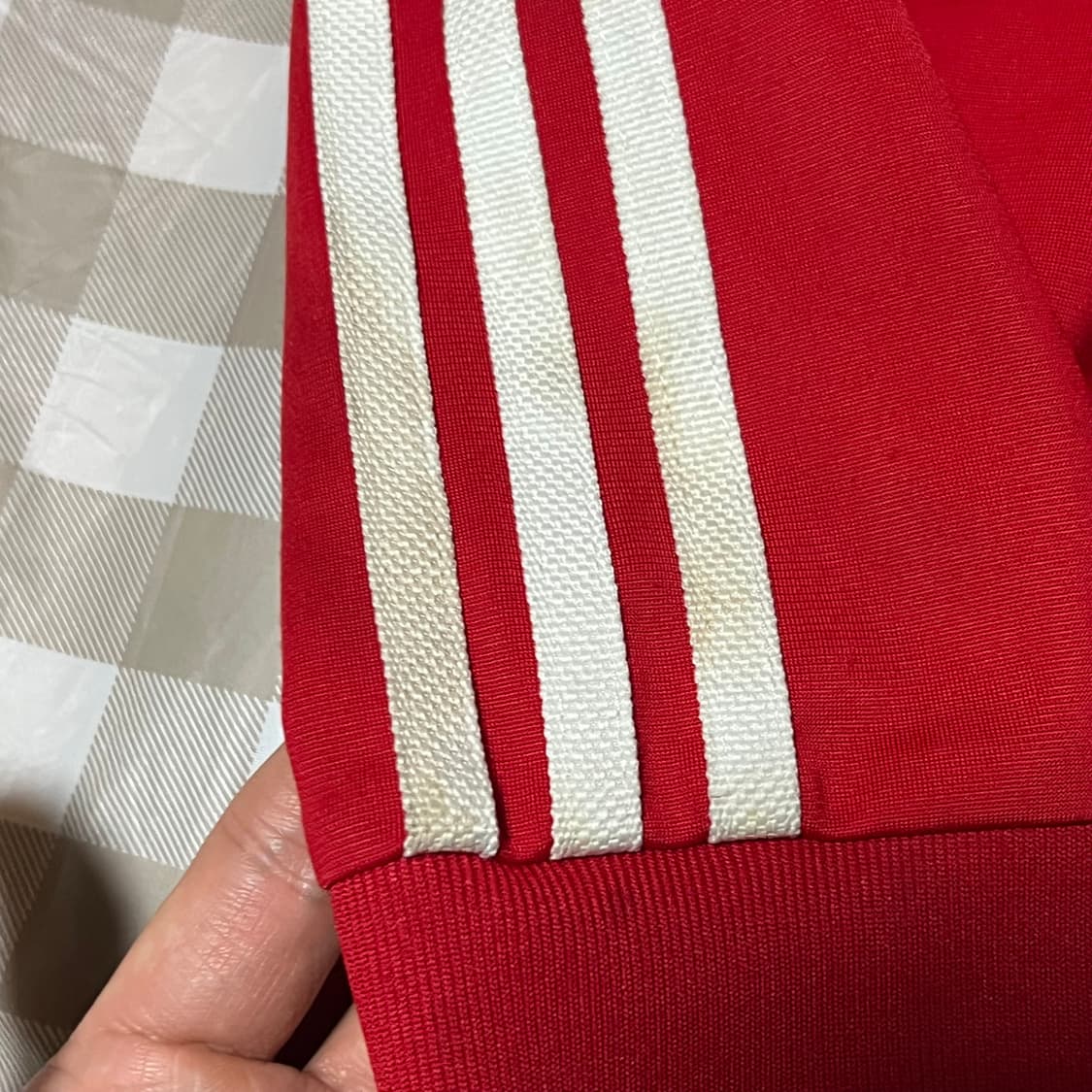 아디다스 슈퍼스타 져지 키즈 레드 140 집업 삼선 트랙탑 빨강 상품이미지3