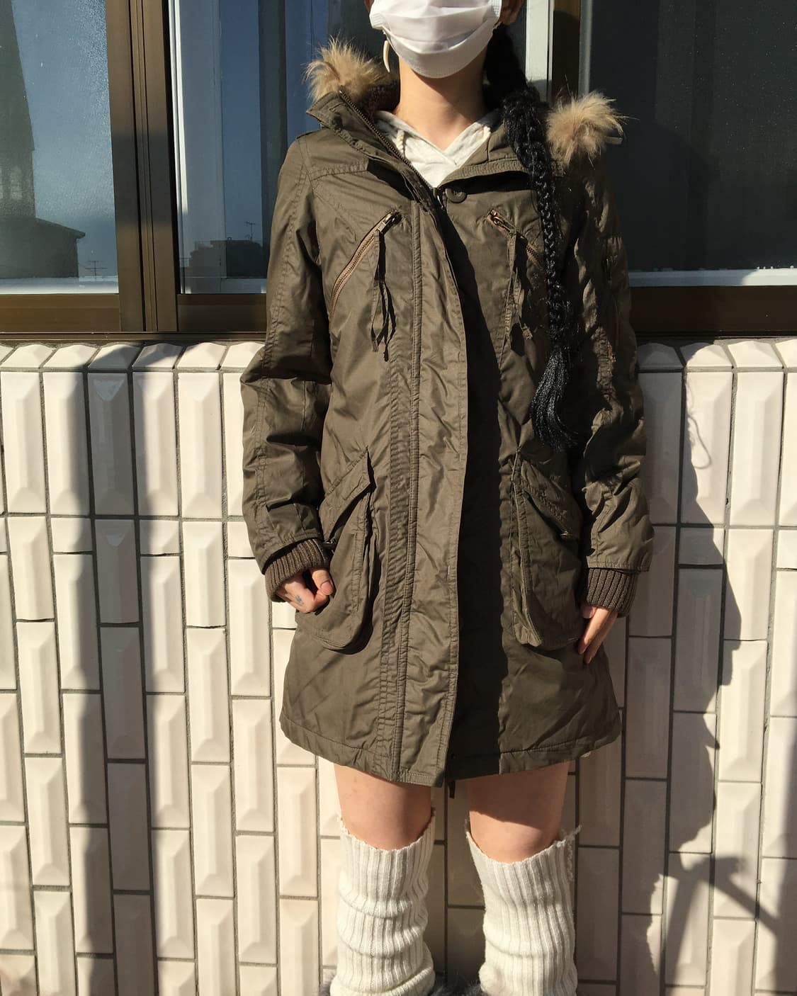 Fake fur hood filed jacket 상품이미지1
